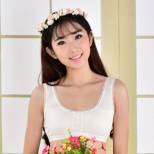 厂家直销梦之涵纯色少女提花小背心文胸 学生无钢圈运动内衣批发