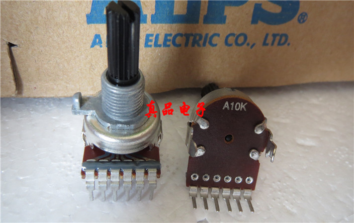 a103kx2 进口台湾alpha立式a10k双联电位器 柄长20mm 6脚 全新