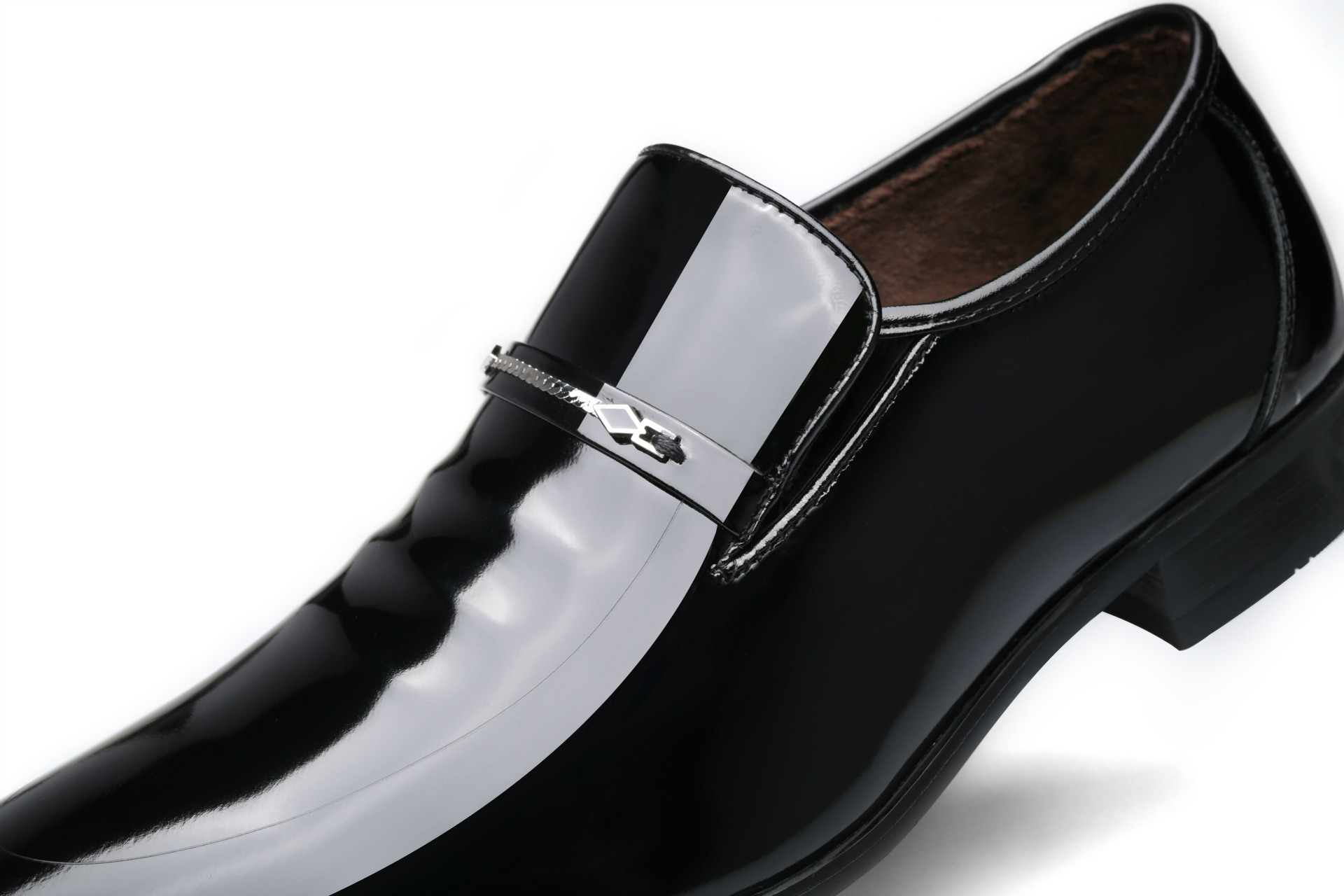 老爷车正品男鞋商务正装皮鞋加绒男士鞋漆皮牛皮鞋真皮低帮鞋套脚