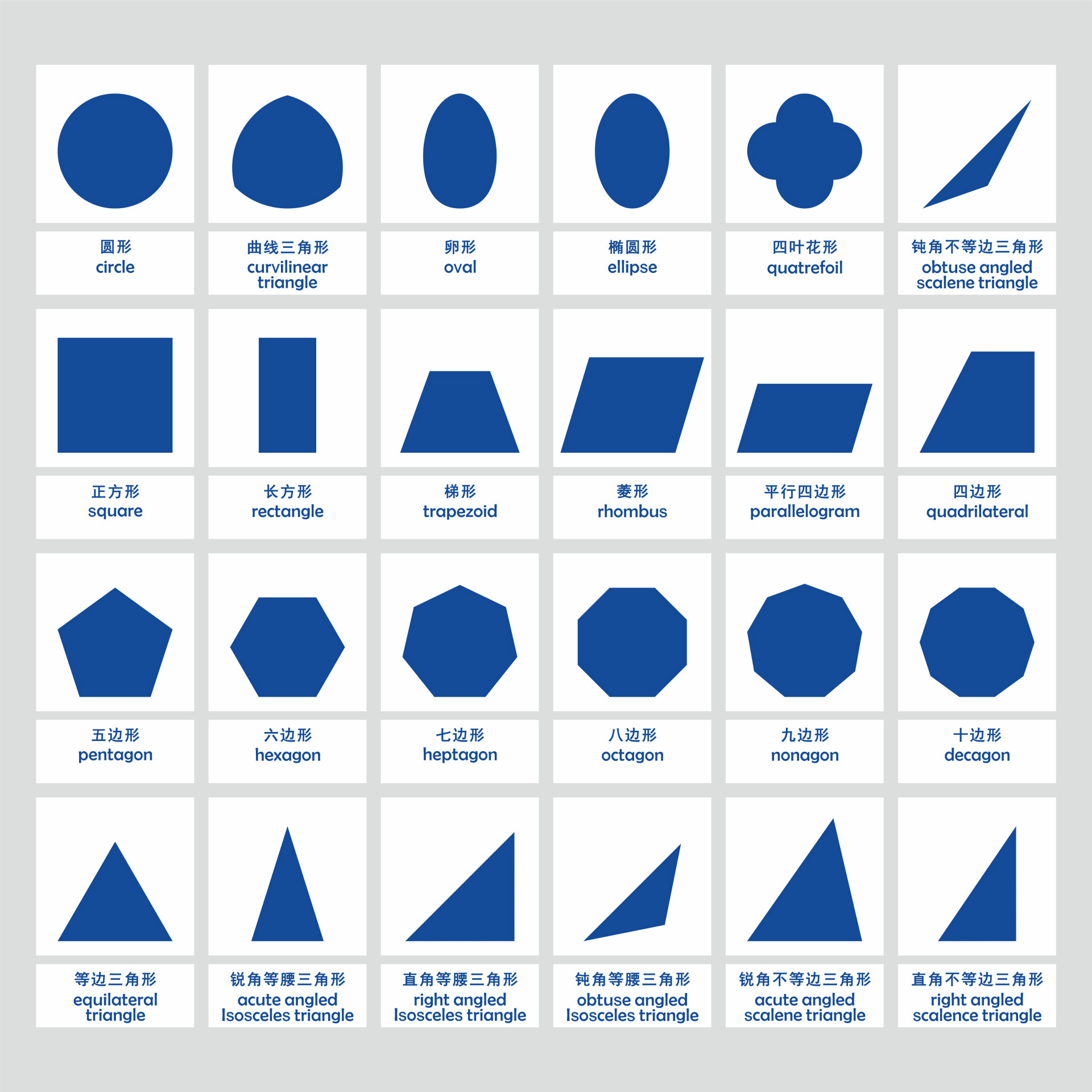 厂家直销几何图形卡片术语卡中英文三步卡蒙台梭利教具早教益智