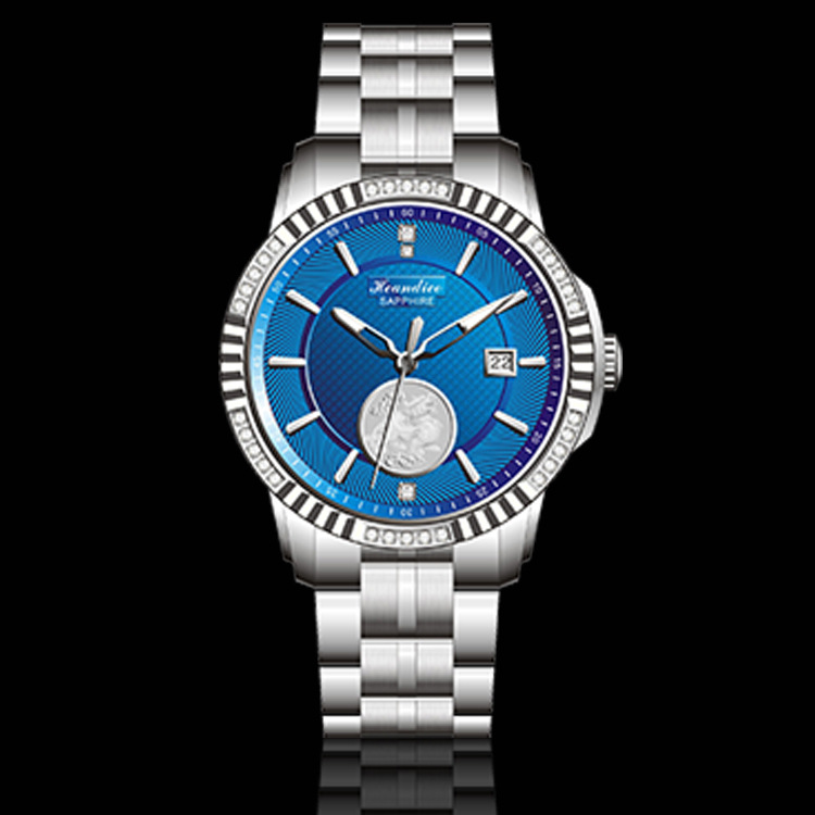 海帝斯盾正品经典复古招财貔貅全自动机械不锈钢男士手表h1609