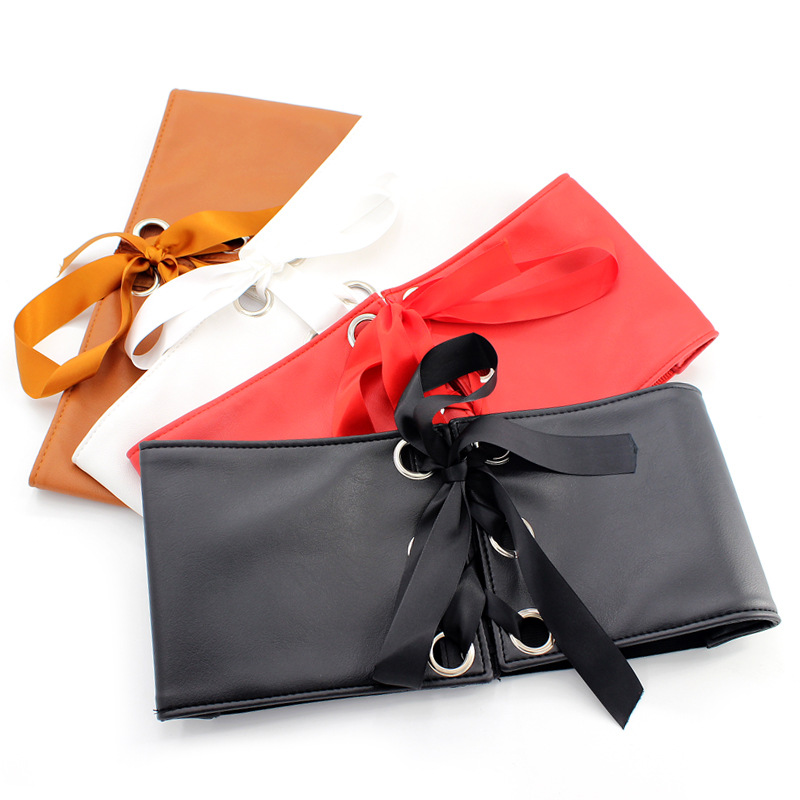 女高腰连衣裙配饰松紧腰带系带女士塑身超宽装饰松紧腰封一件代发