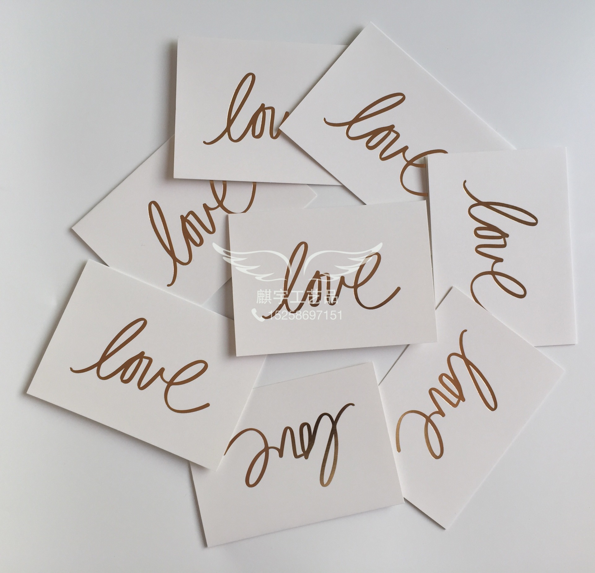 欧式英文字母折叠烫金贺卡信封 情人节父亲节祝福卡片 感恩卡片