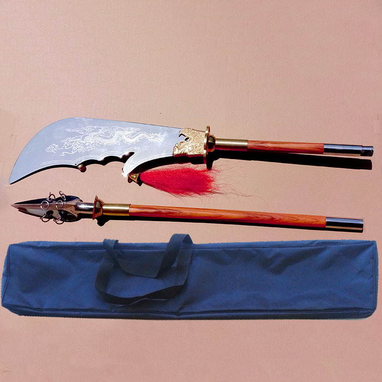 不锈钢青龙偃月刀春秋龙头大刀有响声钢柄木柄关公刀接受定制