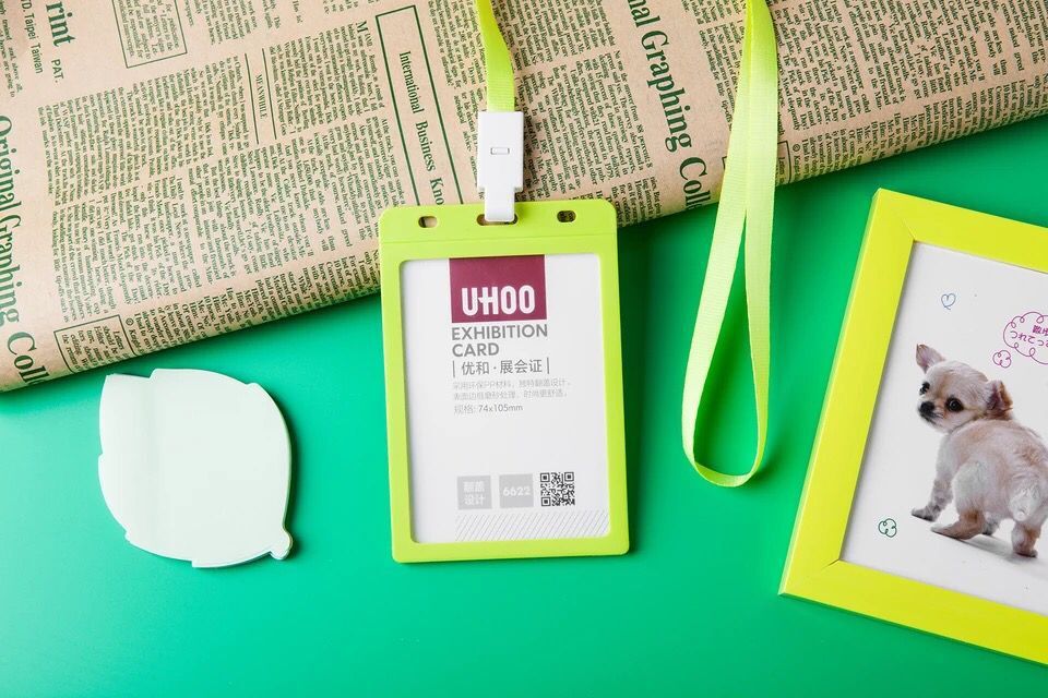 uhoo优和6622 a7大小 展会证 工作牌 商务证件卡套 大号胸牌挂绳