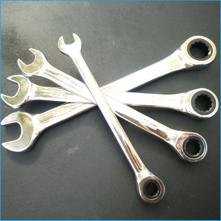 快速棘轮叉口扳手 抛光镀铬开口梅花扳手 60#钢材质省力扳手批发-阿里