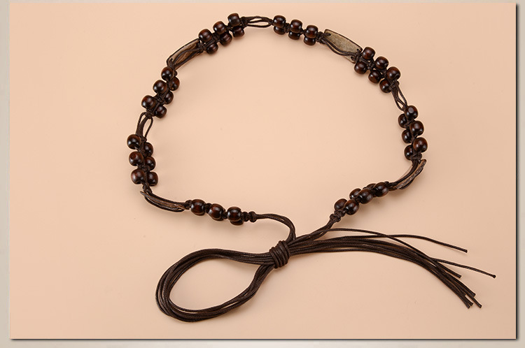 原创手工编织蜡绳女腰链复古民族风装饰细腰绳腰带配裙子打结腰链