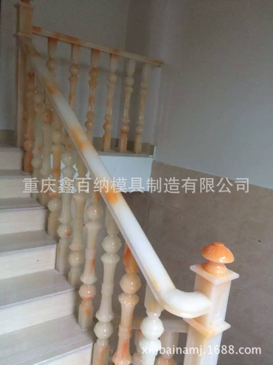 仿玉石楼梯扶手模具 家装树脂材料玉石硅胶模具 玉石栏杆模具