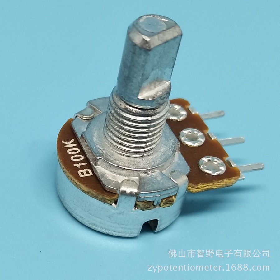 供应wh148单联电位器 可调电阻b100k 5k 碳膜 滑动变阻器