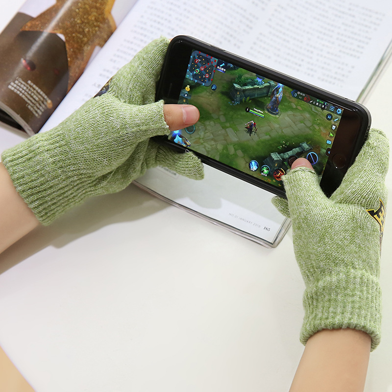 新款王者荣耀针织创意保暖手套 加厚保暖手套 厂家批发