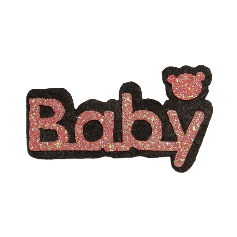 字母baby饰品配件 优质无纺布格里特 儿童发带配件 diy服饰材料