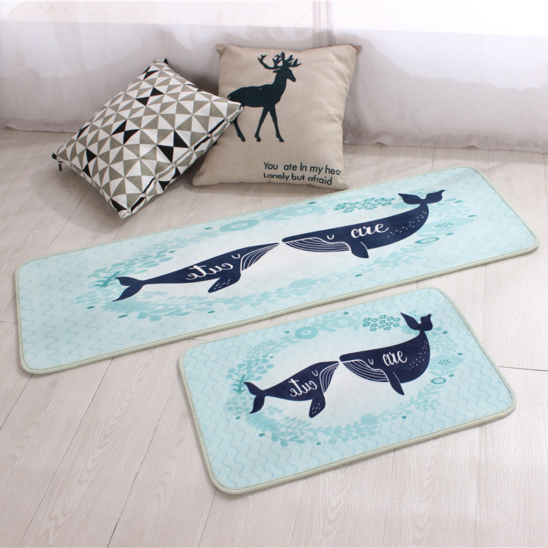 Home Floor Mat Household Entrance Door Mat Foot Bathroom Kitchen Bathroom Long Absorbent Non-Slip Carpet Mat