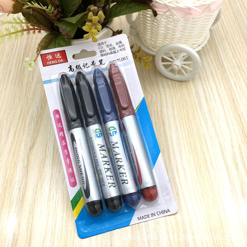 4 Pieces Marking Pen Office Accommodations Mark Pen Marker Pen 2 Yuan Store Supply Wholesale