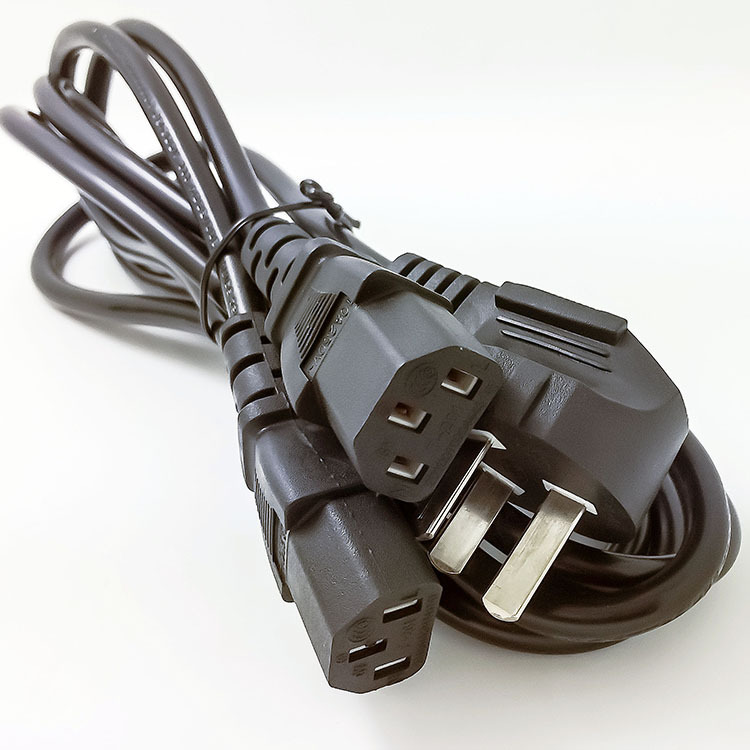 电源线厂家电脑电源线国标电源线一分二黑色一分二电源线18米