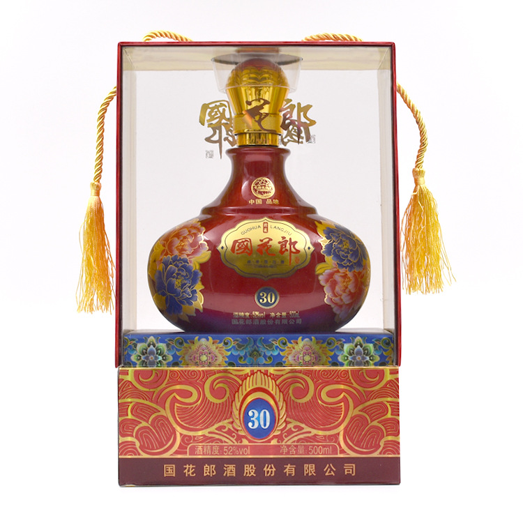 四川产地 国花郎 浓香型52度双透礼盒低价白酒批发 婚宴商务酒水