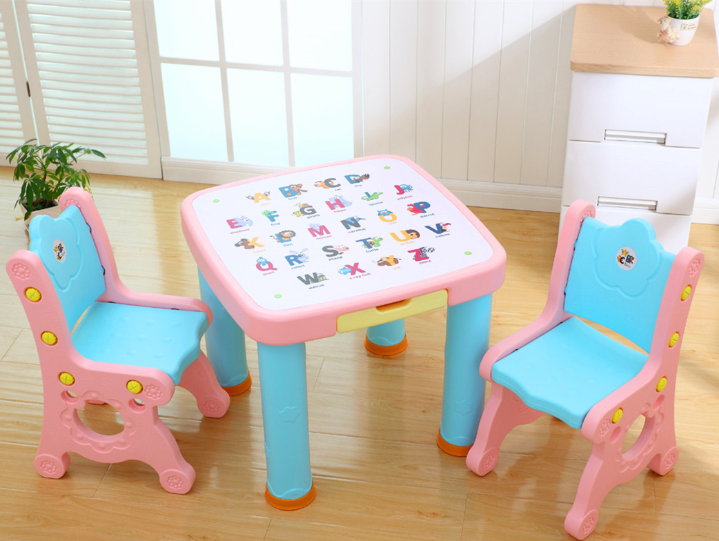 "贝氏"可爱桌椅(正方形)韩版宝宝书桌幼儿园学习桌椅组合儿童桌