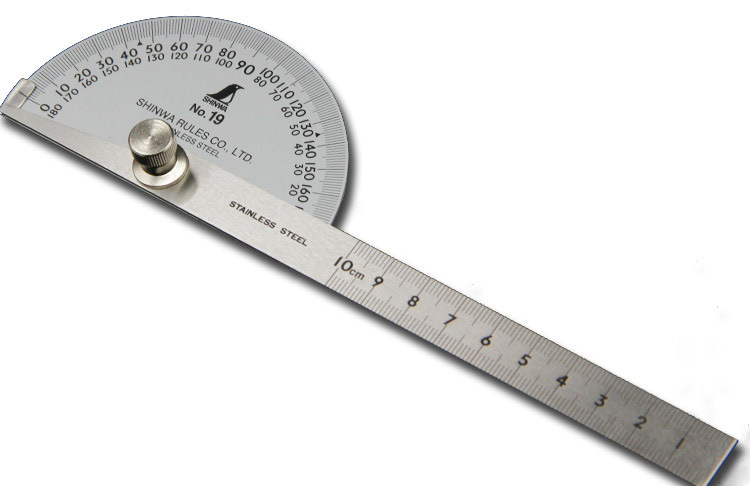 日本shinwa(企鹅牌)亲和不锈钢量角规 角度尺 分度尺 62480 no.19