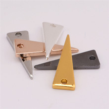 17.5mm 环保电镀多色几何单孔三角形铜片耳环项链吊坠饰品配件