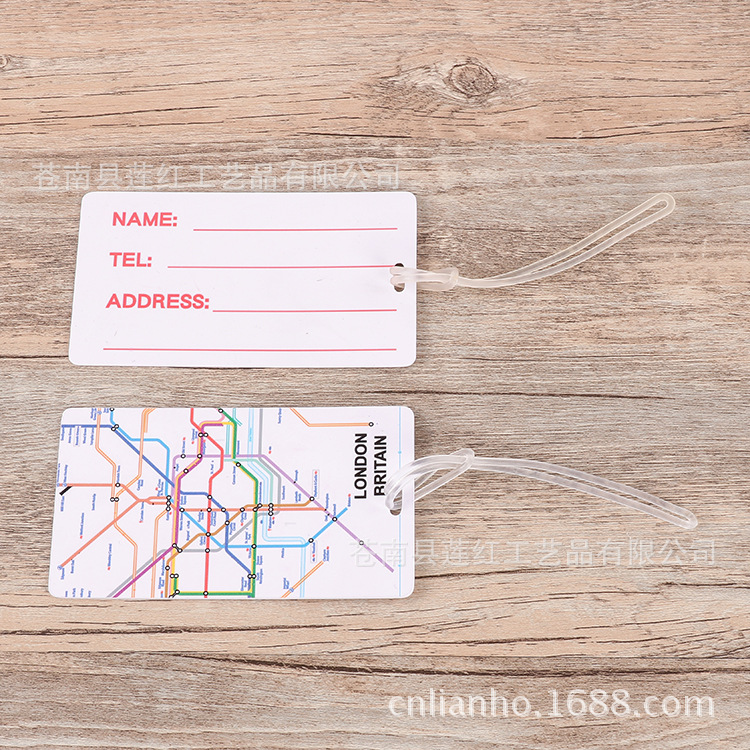 多功能箱包配件pvc行李牌 彩色行李吊牌定制 环保塑料旅行牌