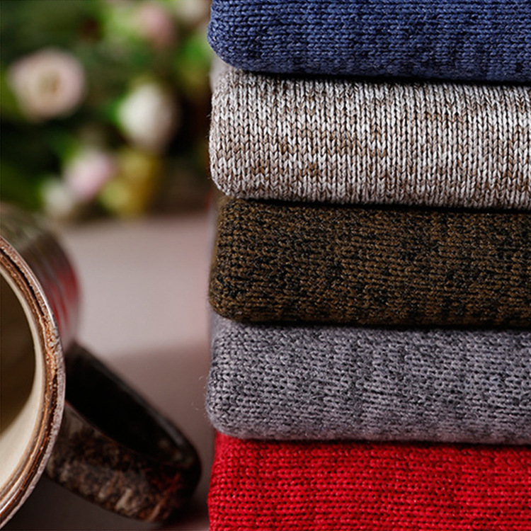 现货阳离子粗针双色针织布 保暖外套打底衫毛衣线衫粗针绒布面料