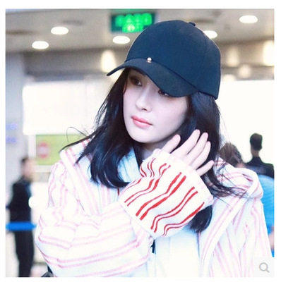 杨幂同款铆钉棒球帽黑色弯檐嘻哈帽子潮女街头韩版百搭鸭舌帽夏天