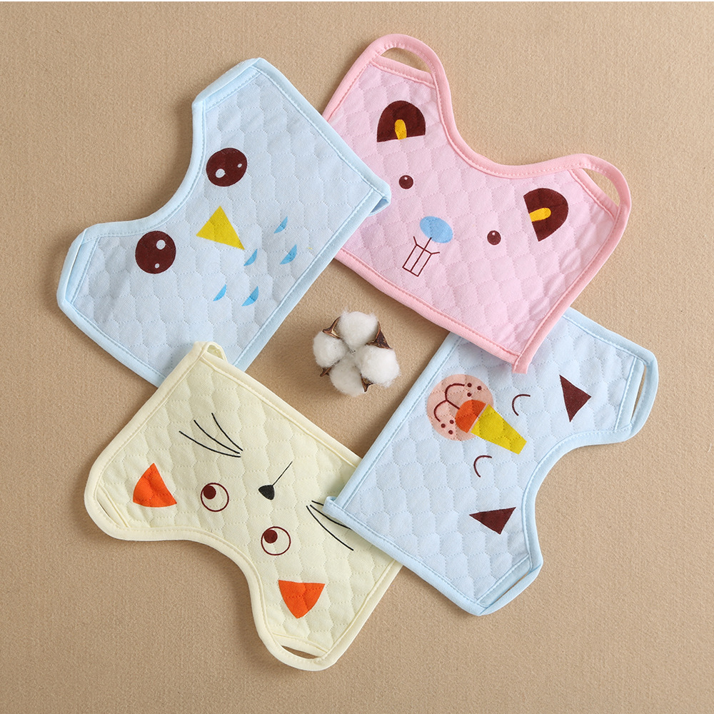 Baby Bib Square Bib Surgical Mask Type Cartoon Lace-up Waterproof Saliva Towel Bib Towel Baby Products