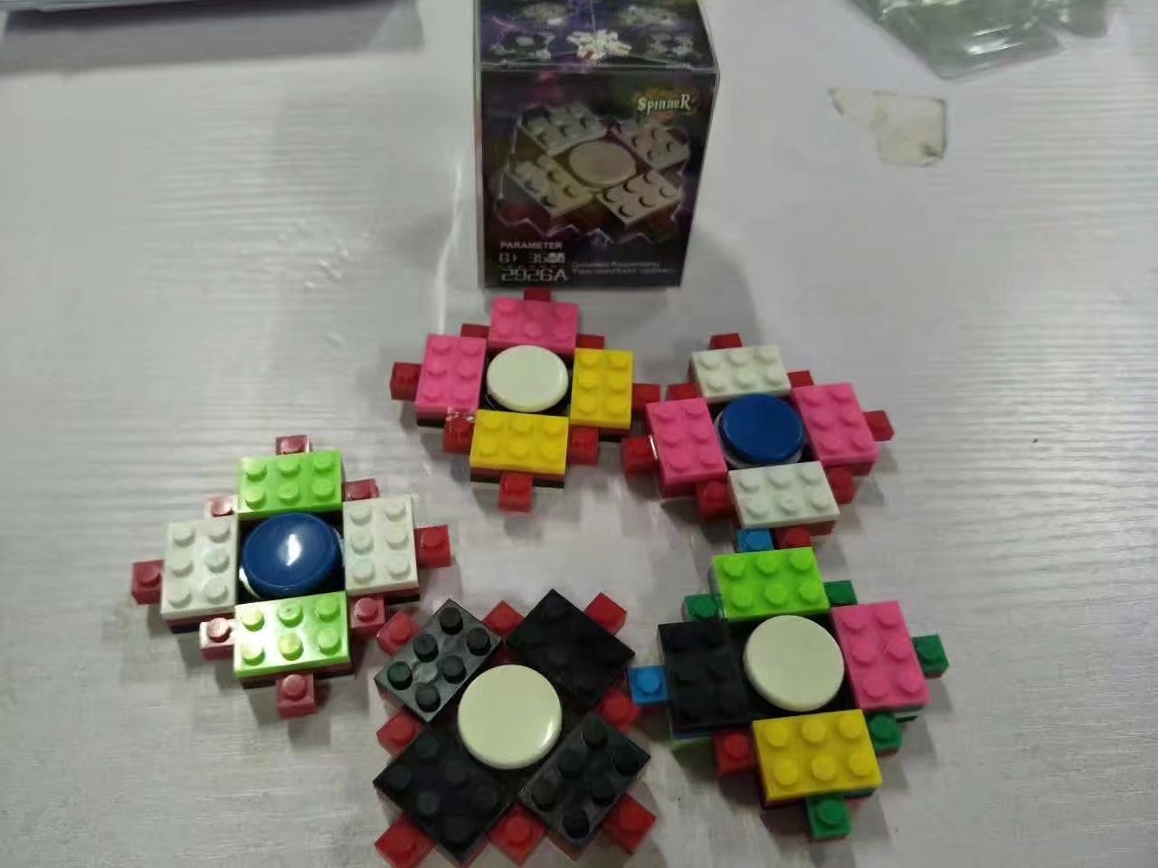 开智积木 指尖陀螺创意成人手指陀螺儿童解压小颗粒积木玩具