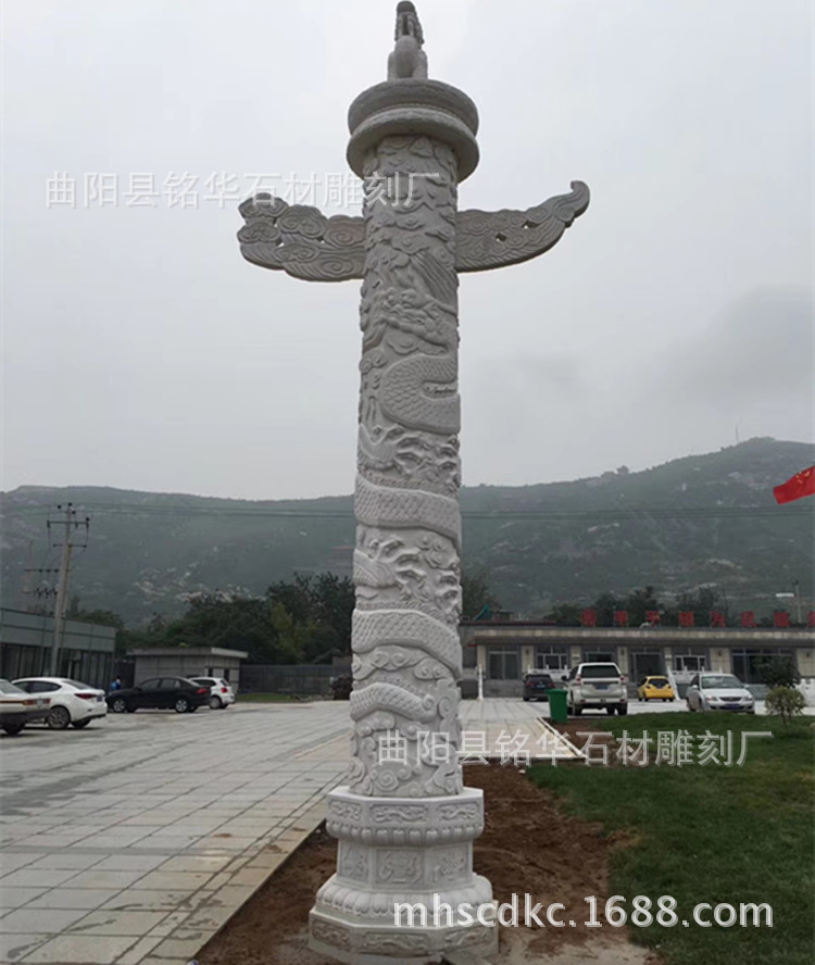 石雕盘龙柱华表雕刻石雕华表天安门前华表雕刻汉白玉石雕华表柱子