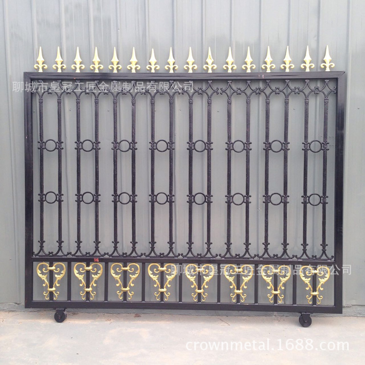铁艺庭院门 厂区推拉铁大门厂家直供广西铁艺门窗小区车道门
