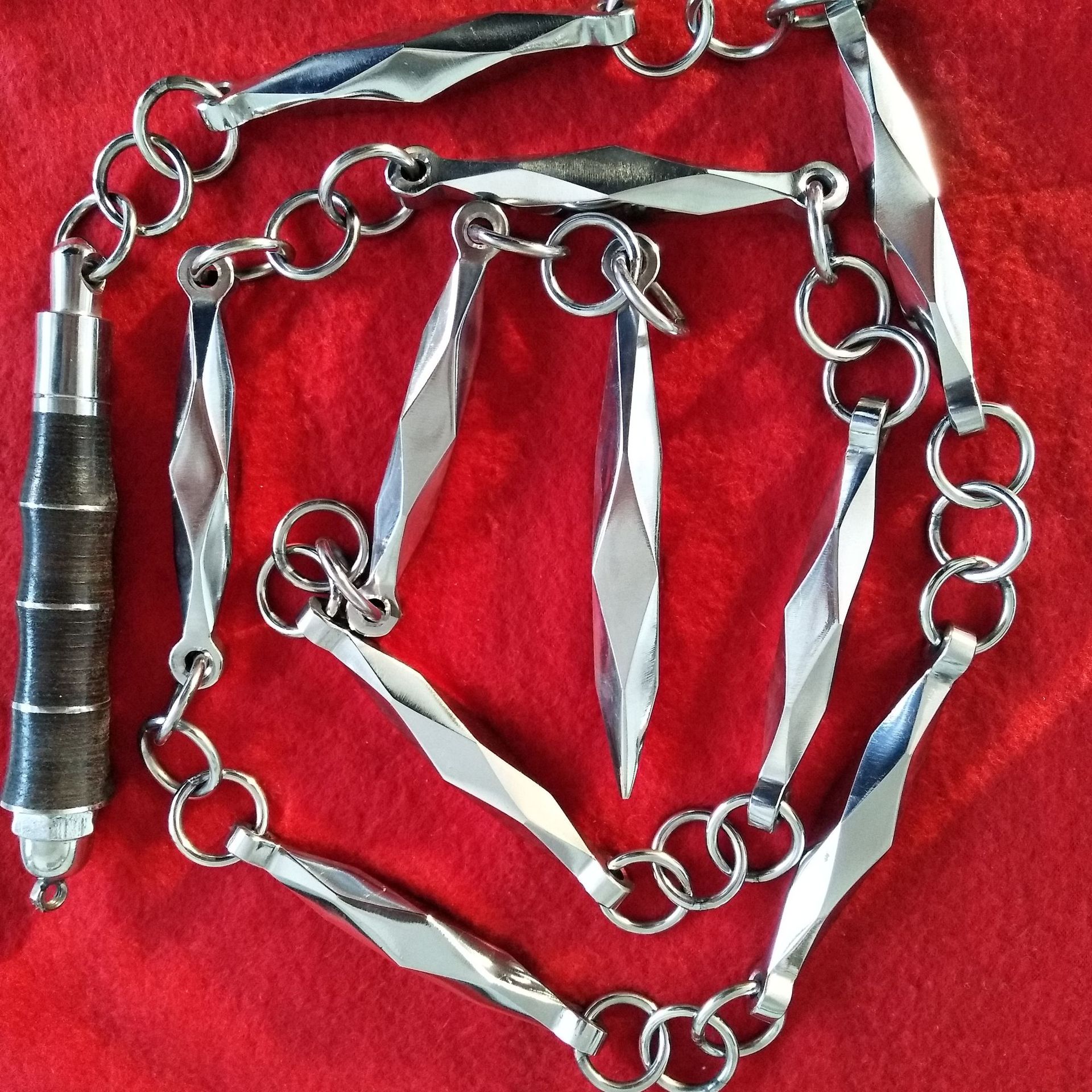 牛皮把不锈钢八棱鞭九节鞭练功304不锈钢铸造厂家直销加工定制