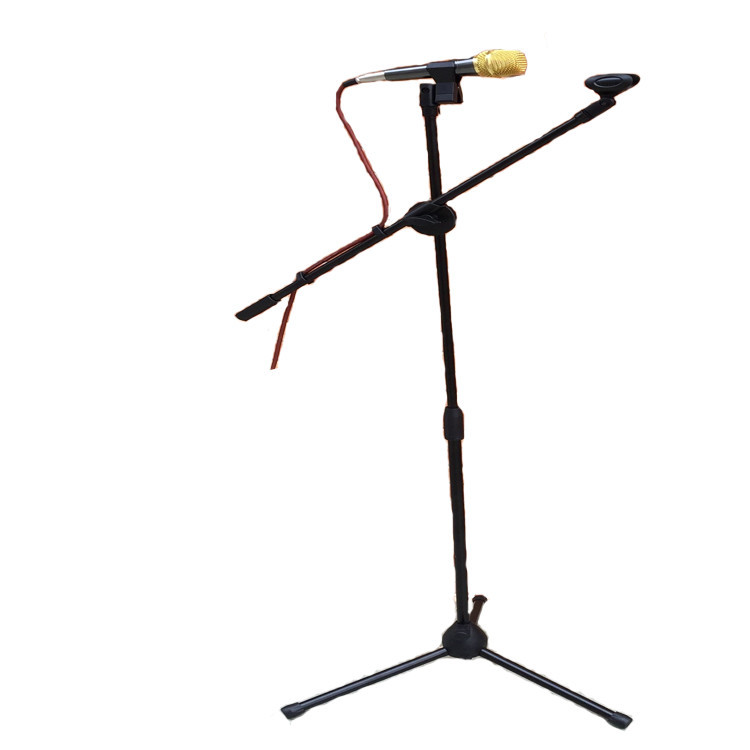 电容麦克风支架 落地式话筒金属三脚架 舞台k歌麦架话筒架