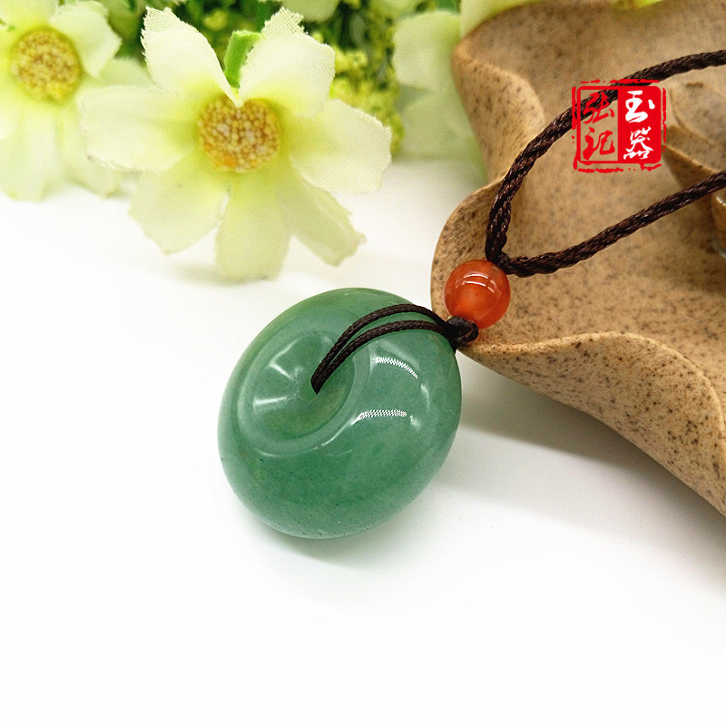东陵玉怀古平安扣玉吊坠 绿色平安扣玉挂件