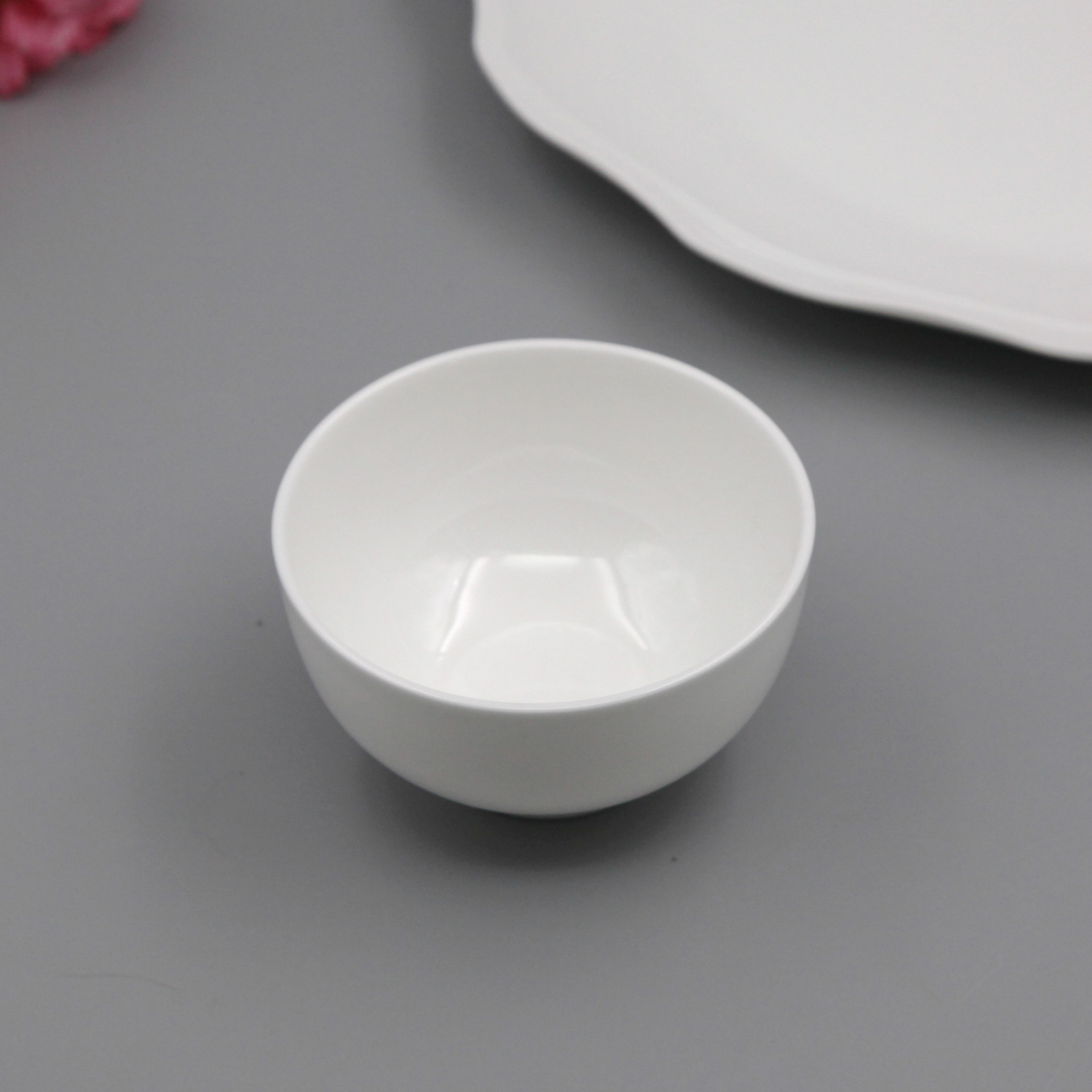 雷格 唐山骨瓷 奥碗 纯白中式面碗米饭碗汤碗 可加工定制logo