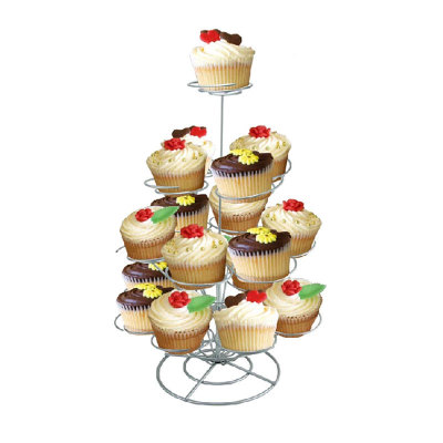 铁艺婚庆纸杯蛋糕架子cupcake stand圣诞树型生日糕点架四层19杯