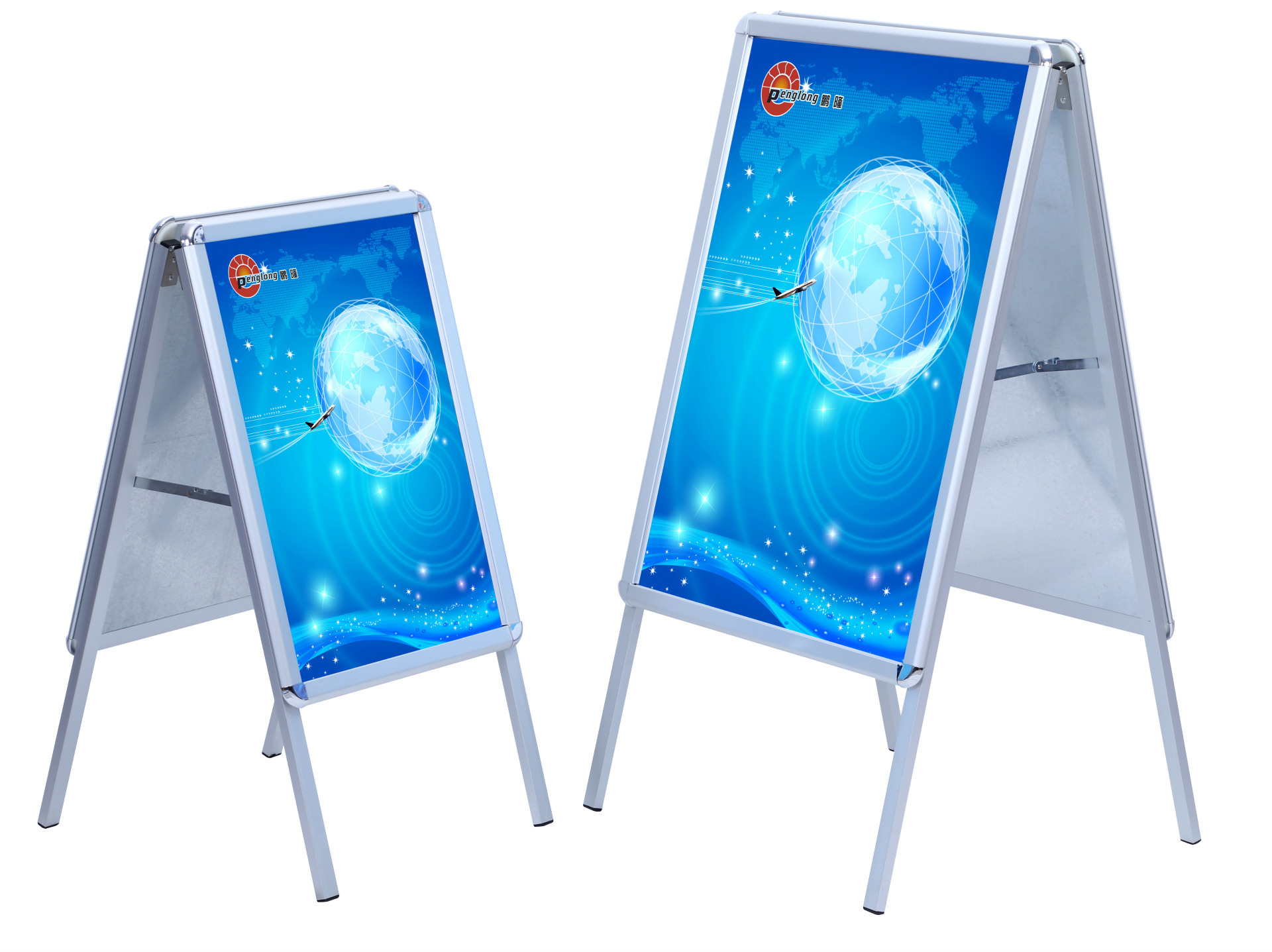 批发铝合金双面展架广告宣传海报架定制kt板a型展板支架出口