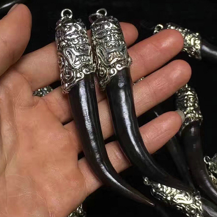 厂家直销批发品黑羊角吊坠 吊饰项链 挂件 配件 配饰百搭 diy