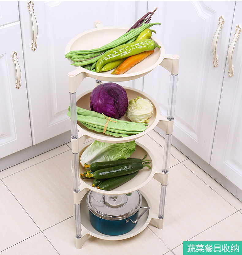 厨房蔬菜置物架印象树落地多层收纳架洗菜篮子收纳筐三角菜架