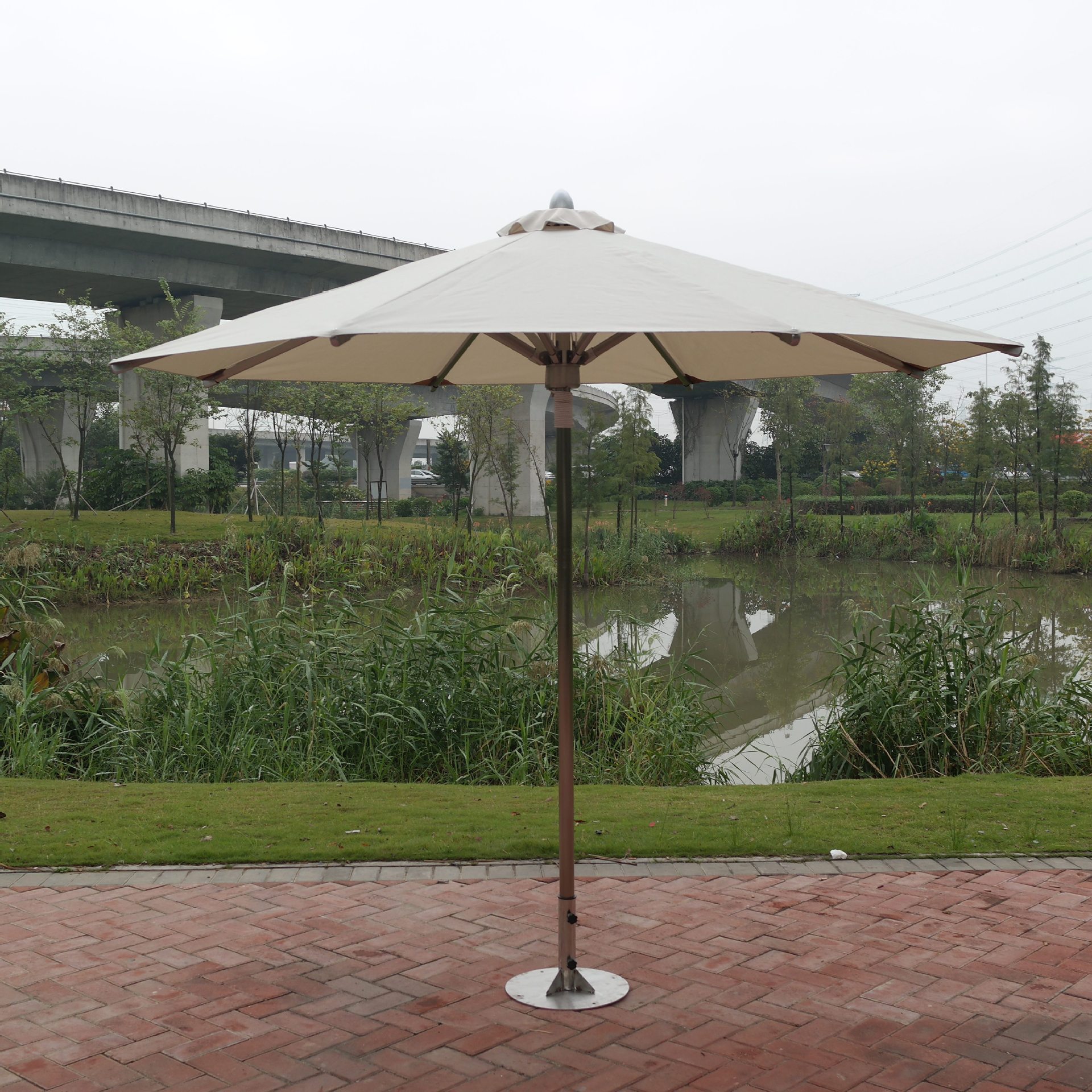 顺之彩户外铝合金庭院海沙滩公园大型景观仿真茅稻草伞中柱遮阳伞