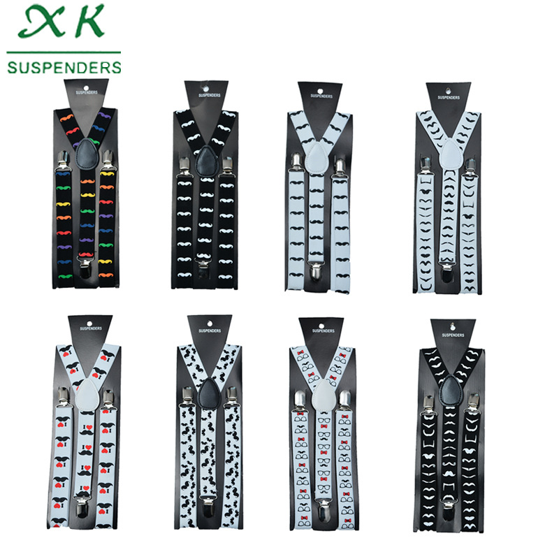 Festival Strap Beard Strap Wholesale Men and Women Universal Strap Elastic Three Clip Strap Suspenders