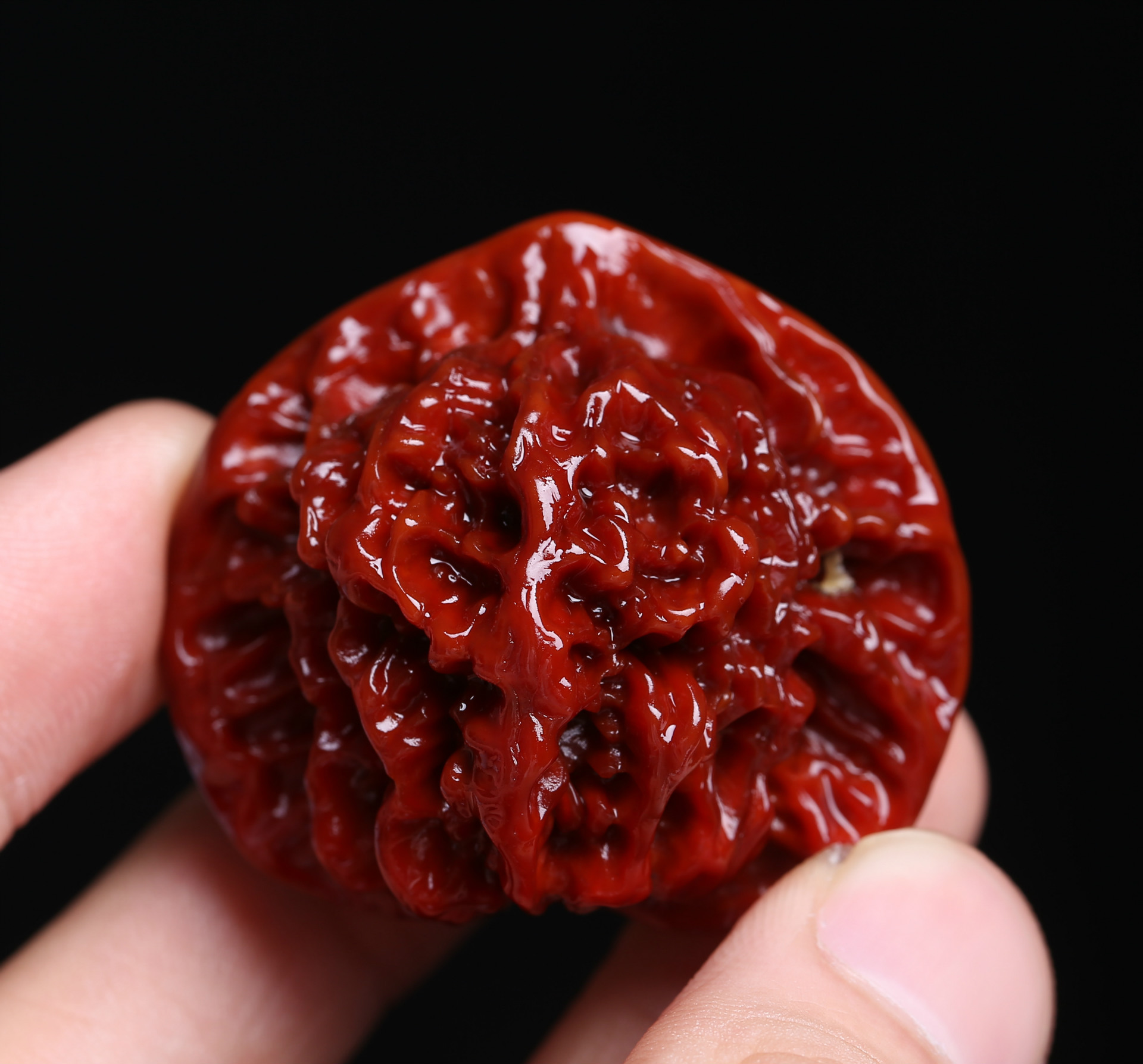 机刷包浆 文玩核桃官帽狮子头手把件鸡心玉化男士