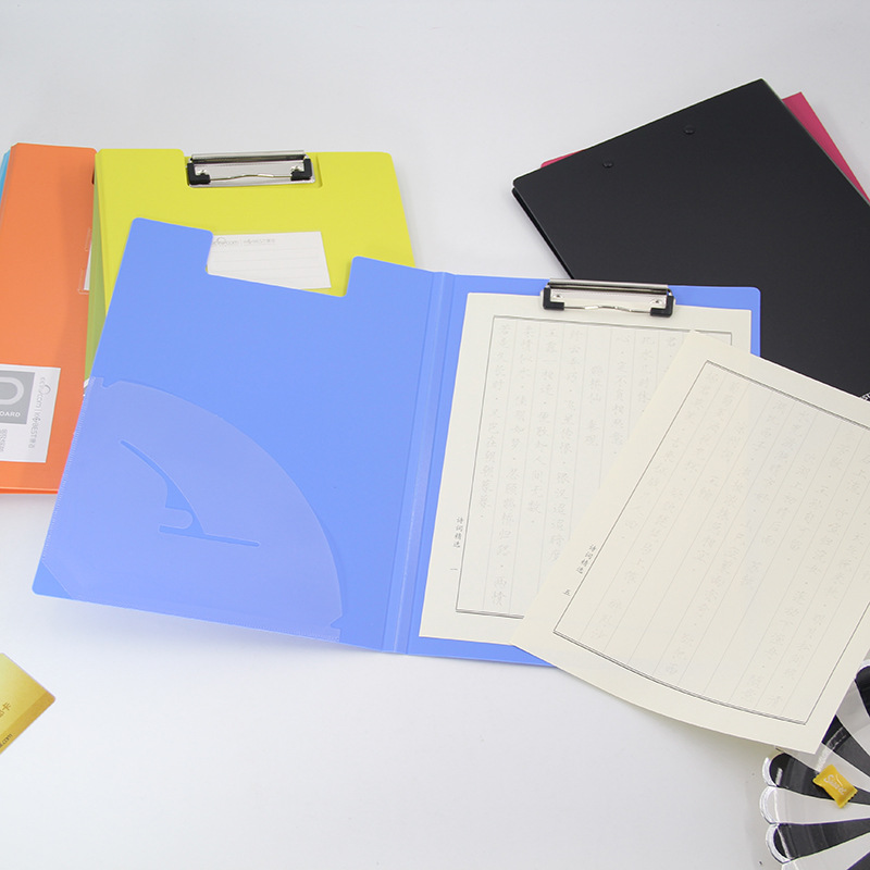 康百讲义夹 a4翻折板夹书写垫板试卷文件夹签约合同演讲夹资料夹