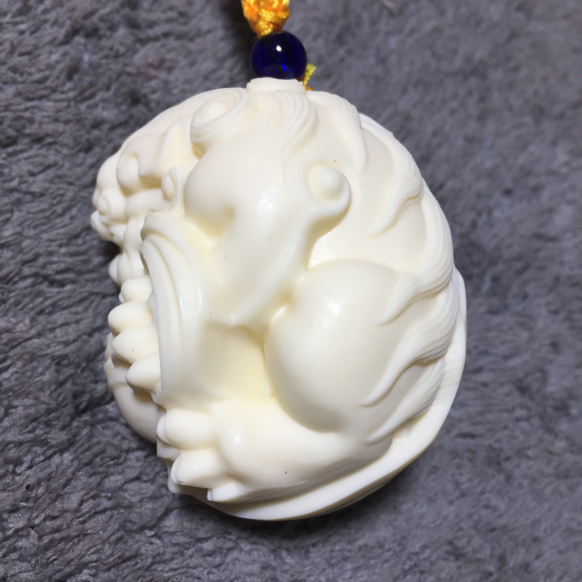 商海 精工雕刻象牙果貔貅手把件 瑞兽招财寓意有求必应 礼盒装