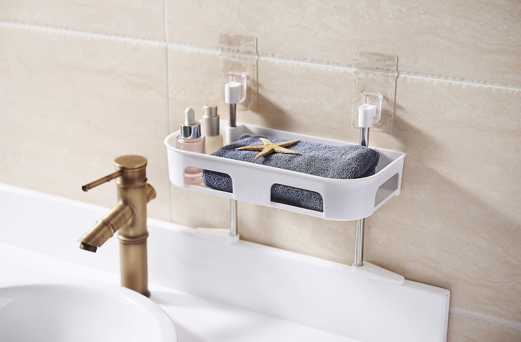 创意多功能多层马桶置物架无痕粘贴式塑料卫浴整理架卫生间收纳架