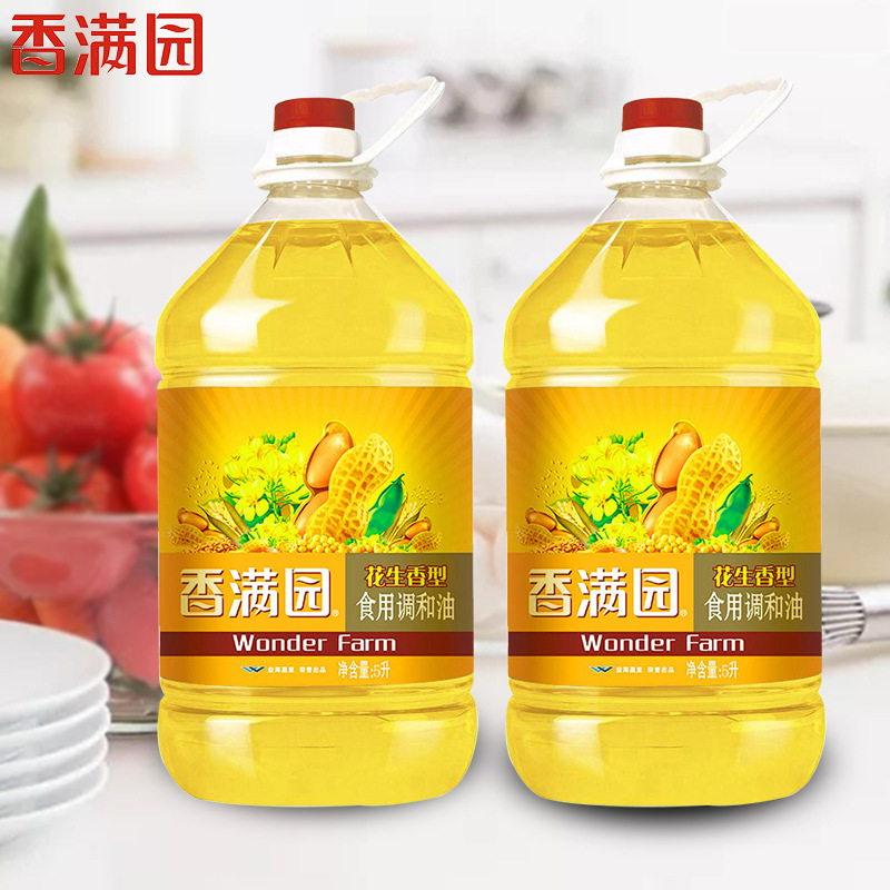 香满园花生香型食用调和油5l调和油餐饮食用油花生调和油