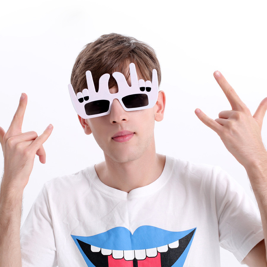 摇滚手势rock搞怪眼镜礼物个性造型搞笑道具玩具聚会节日派对用品