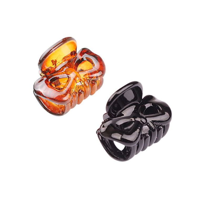 Internet Celebrity Same Bow Barrettes New Black Spray Paint Small Hair-Top Clip Female Small Jaw Clip Zhuo Ming Ornament 9329