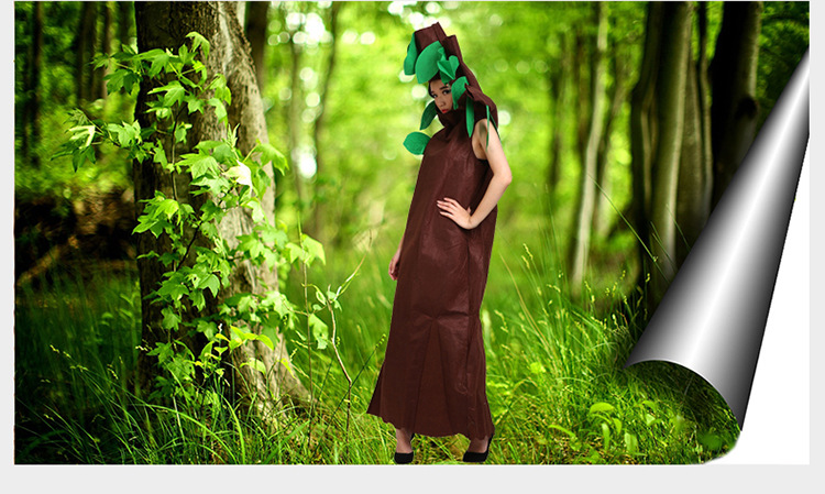 儿童节儿童表演服装儿童大树衣服儿童绿色环保服学校自制环保服