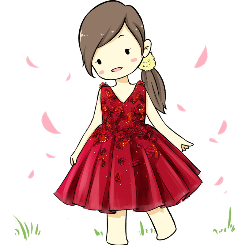 六一新款女童公主裙儿童礼服女童礼服裙花童蓬蓬裙钢琴演出表演服