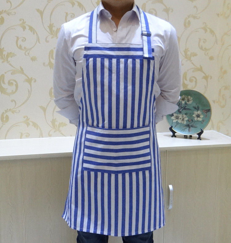 好佳喜 地中海蓝白条纹系围裙情侣款时尚厨房伴侣 工作服