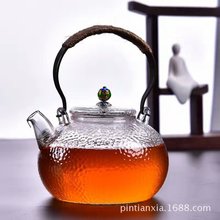 日式手工锤纹耐热玻璃壶提梁壶电陶炉煮茶壶烧水壶泡茶壶功夫茶具